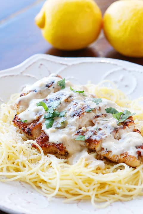 crispy lemon chicken pasta