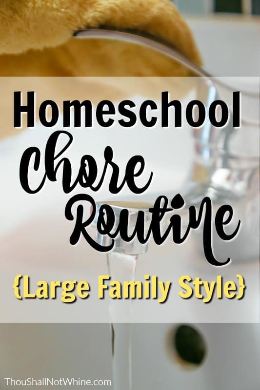Homeschool Chore Routine Large Family Style ThouShallNotWhine.com