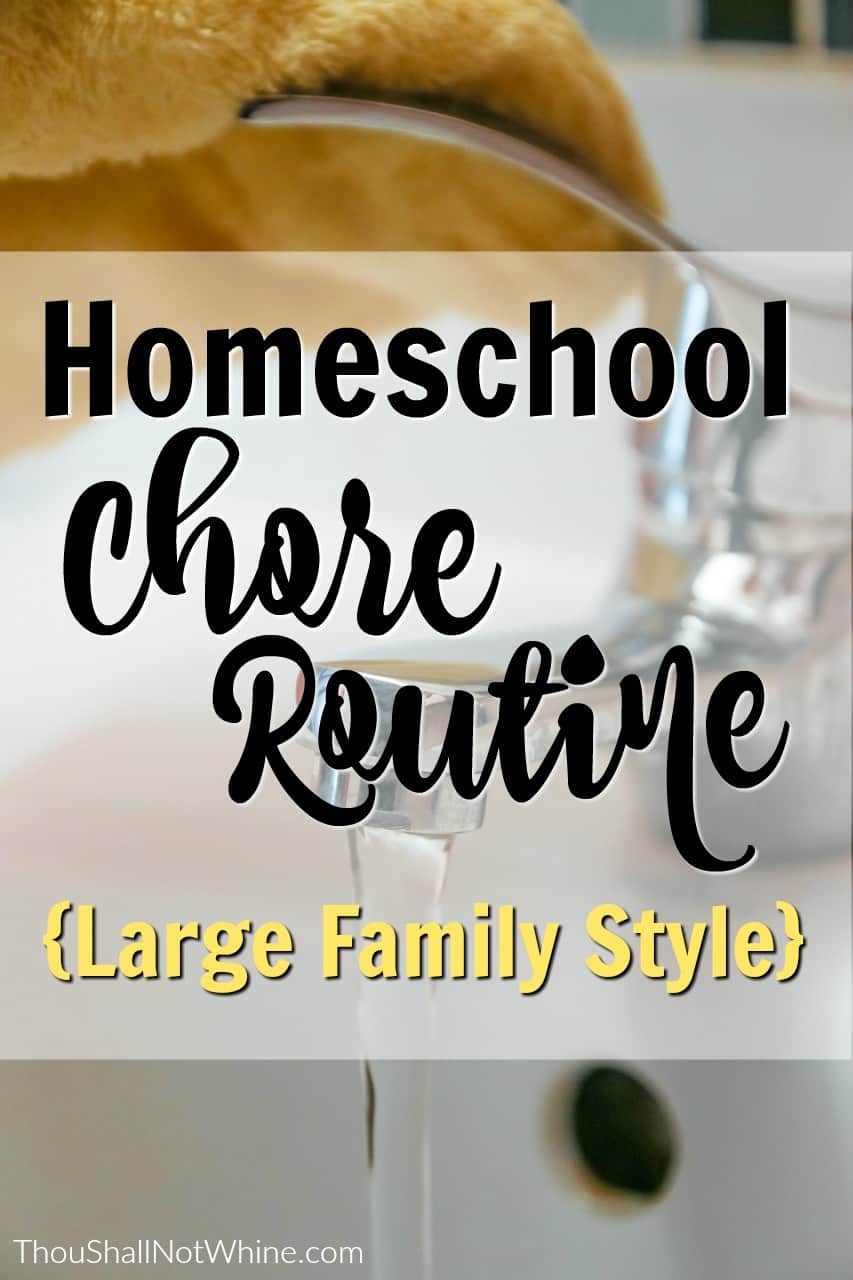 Homeschool Chore Routine Large Family Style ThouShallNotWhine.com