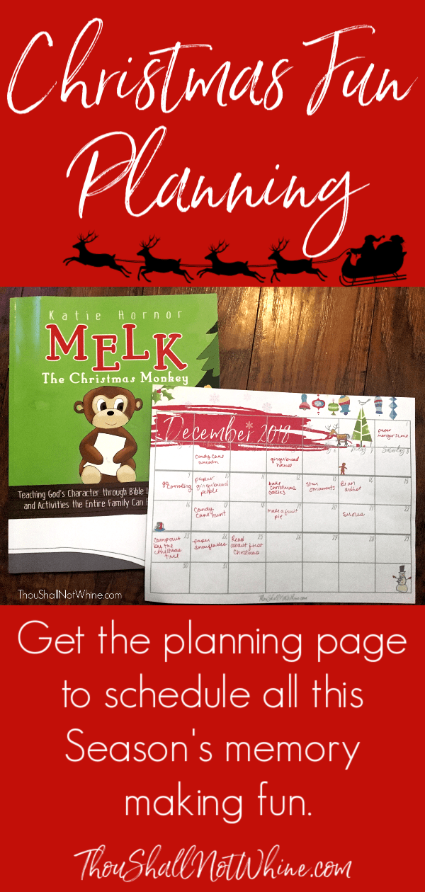 Christmas Activity Planning Sheet | Holiday Planning | Calendar ThouShallNotWhine.com