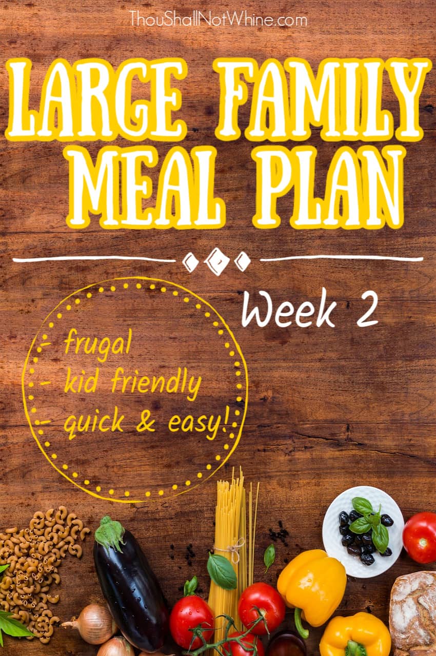Large Family Meal Plan Week 2