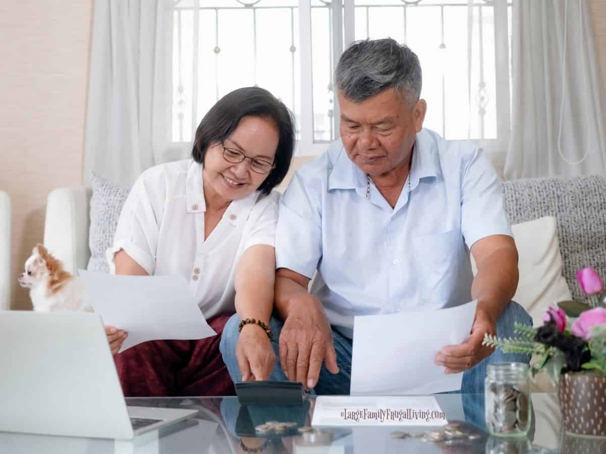 Senior Couple calculating and doing finances